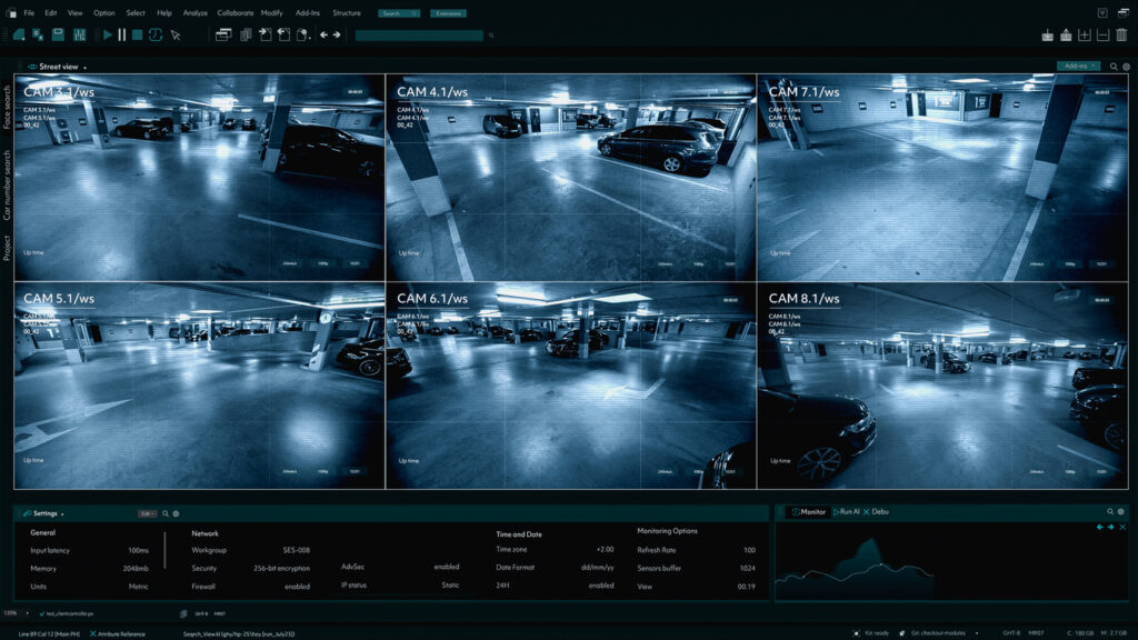 Surveillance Camera Footage with Multiple Screens