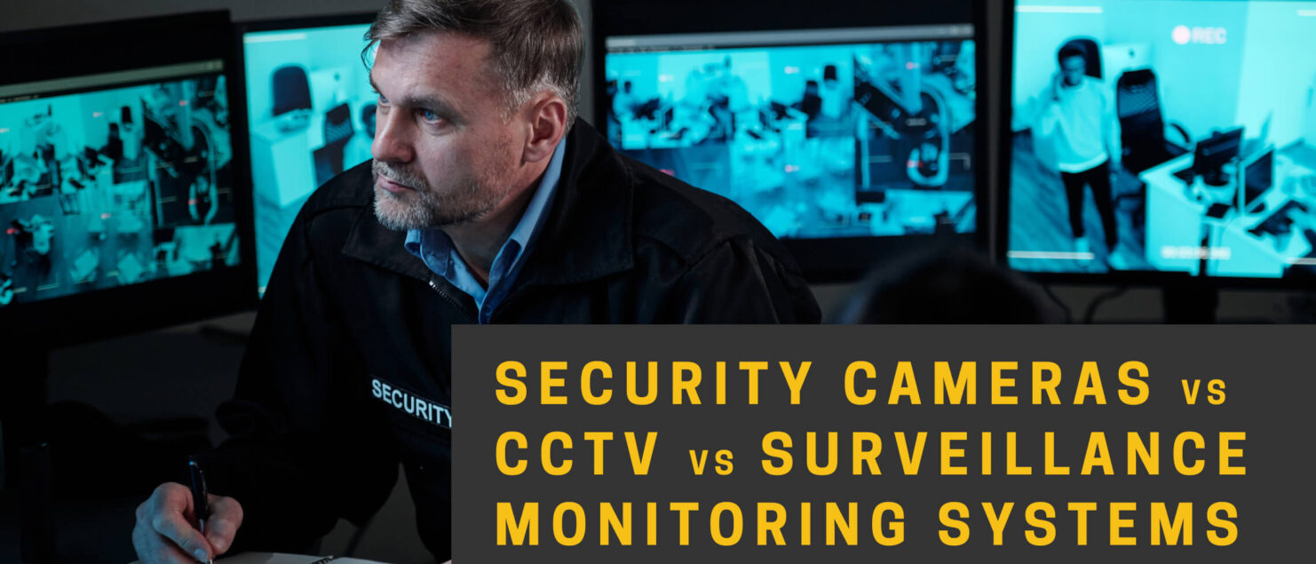 Banner showing security cameras, CCTV setups, and surveillance systems, highlighting differences.